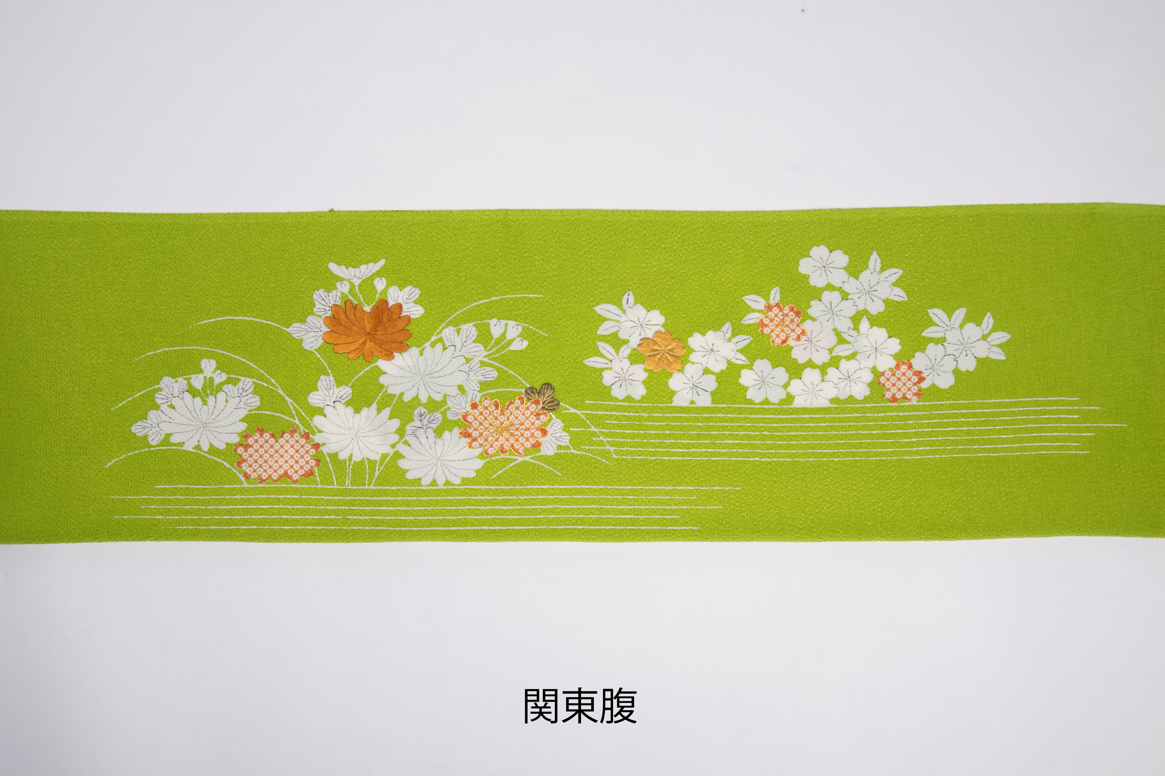 縮緬 御所解帯 鶸地 枝折戸 No.82574 – ぎをん齋藤【御所解帯お買い物】