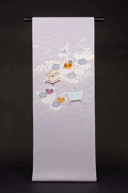 駒絽　夏御所解帯　鼡地　虫籠　No.82608
