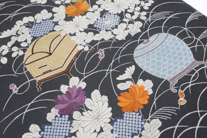 夏紬　夏御所解帯　濃鼡地　虫籠　No.82737