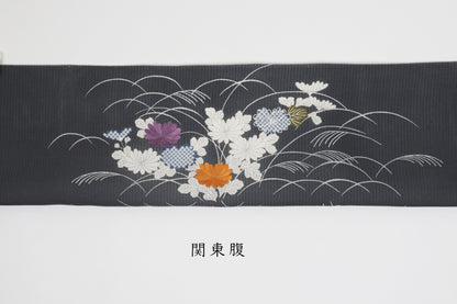 夏紬　夏御所解帯　濃鼡地　虫籠　No.82737