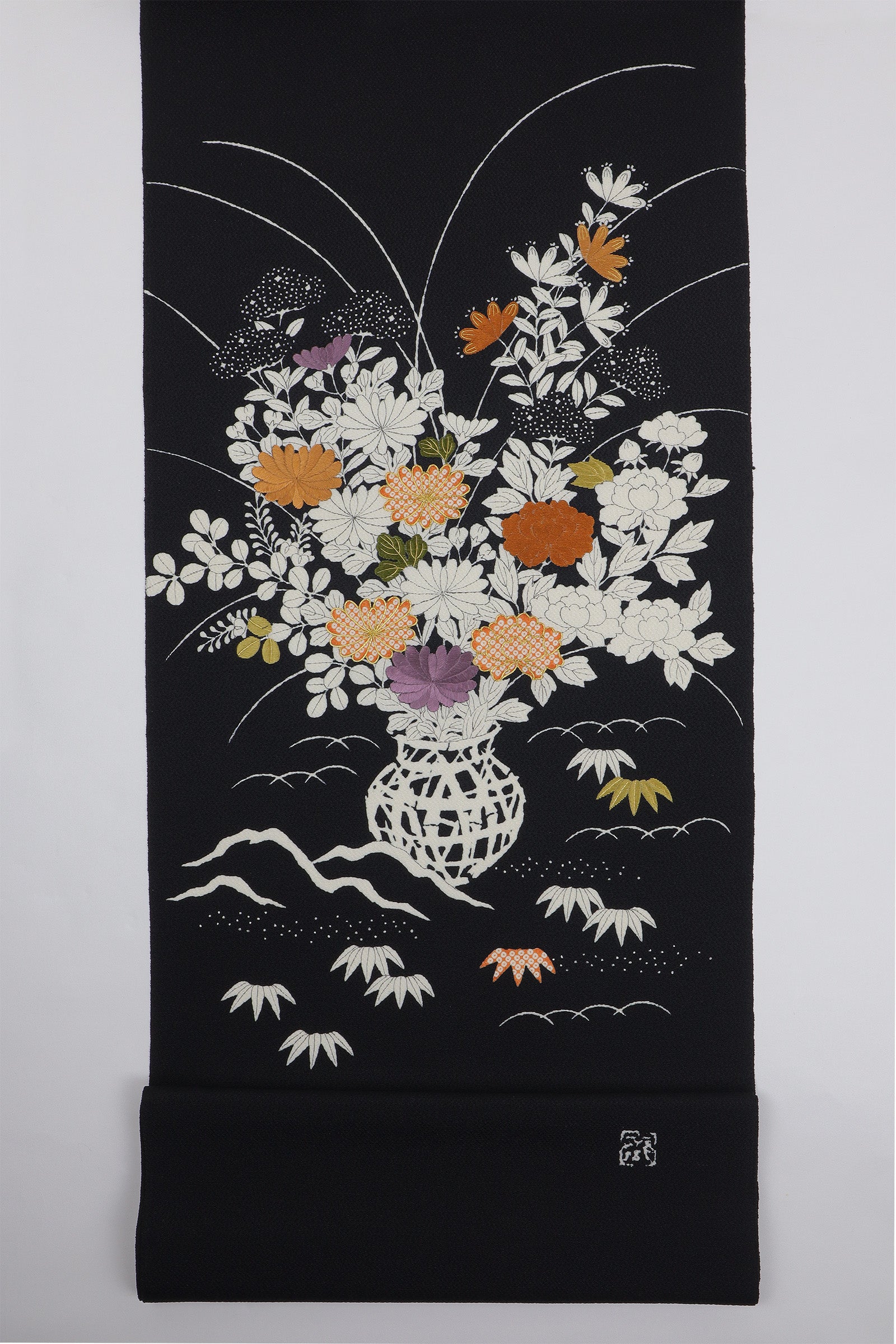 優美な御所解文の袋帯　白地　正絹 2025年最新】御所解 名古屋帯の人気アイテム - メルカリ