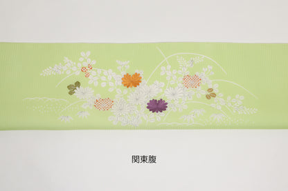 夏紬　夏御所解帯　鶸地　復刻版　No.83436