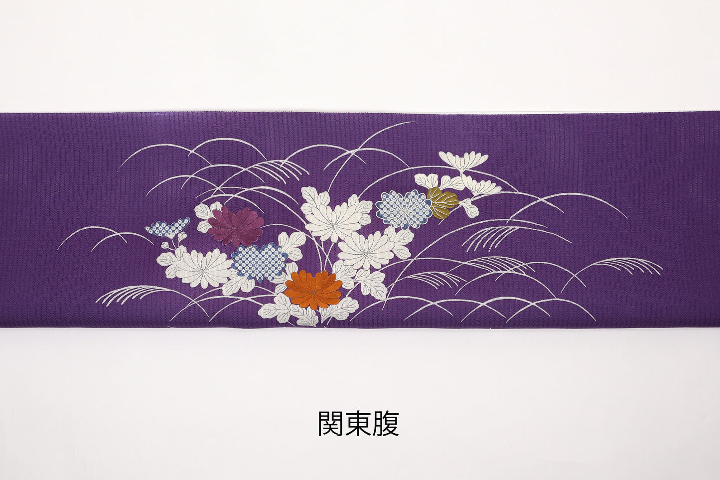 夏紬　夏御所解帯　紫地　虫籠　No.83477
