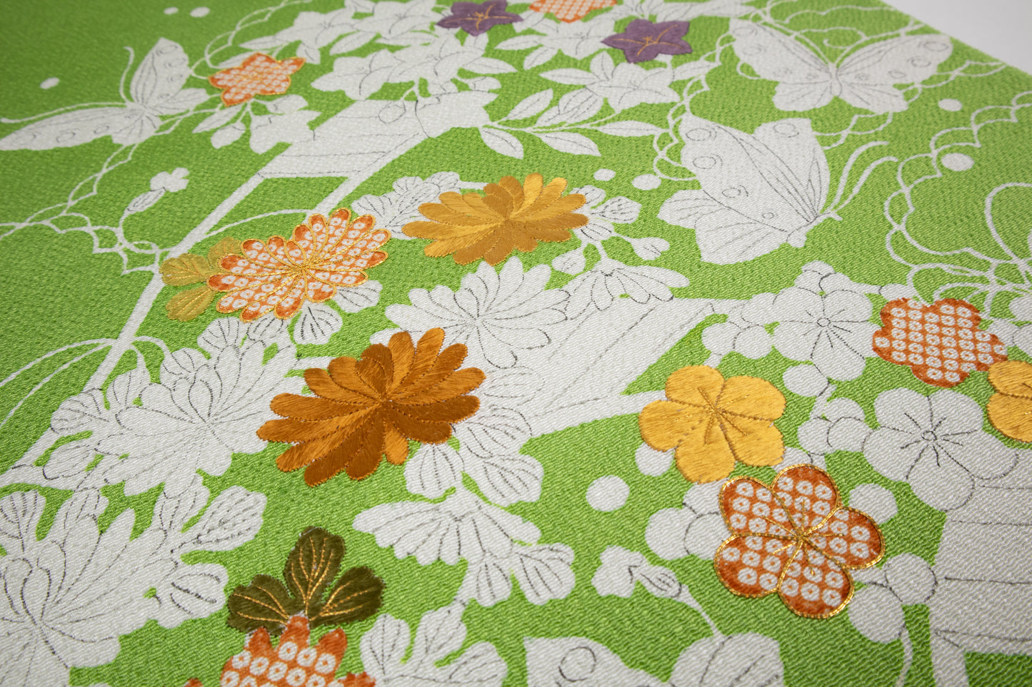 ぎをん齋藤の御所解帯 花車 緑地