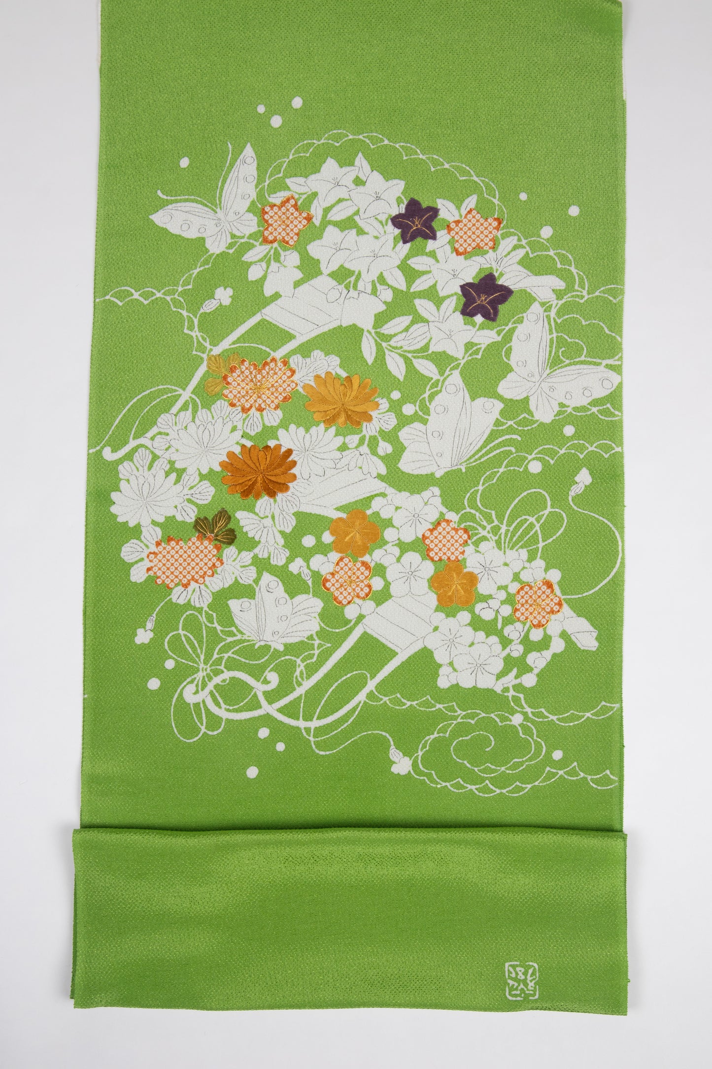 ぎをん齋藤の御所解帯 花車 緑地