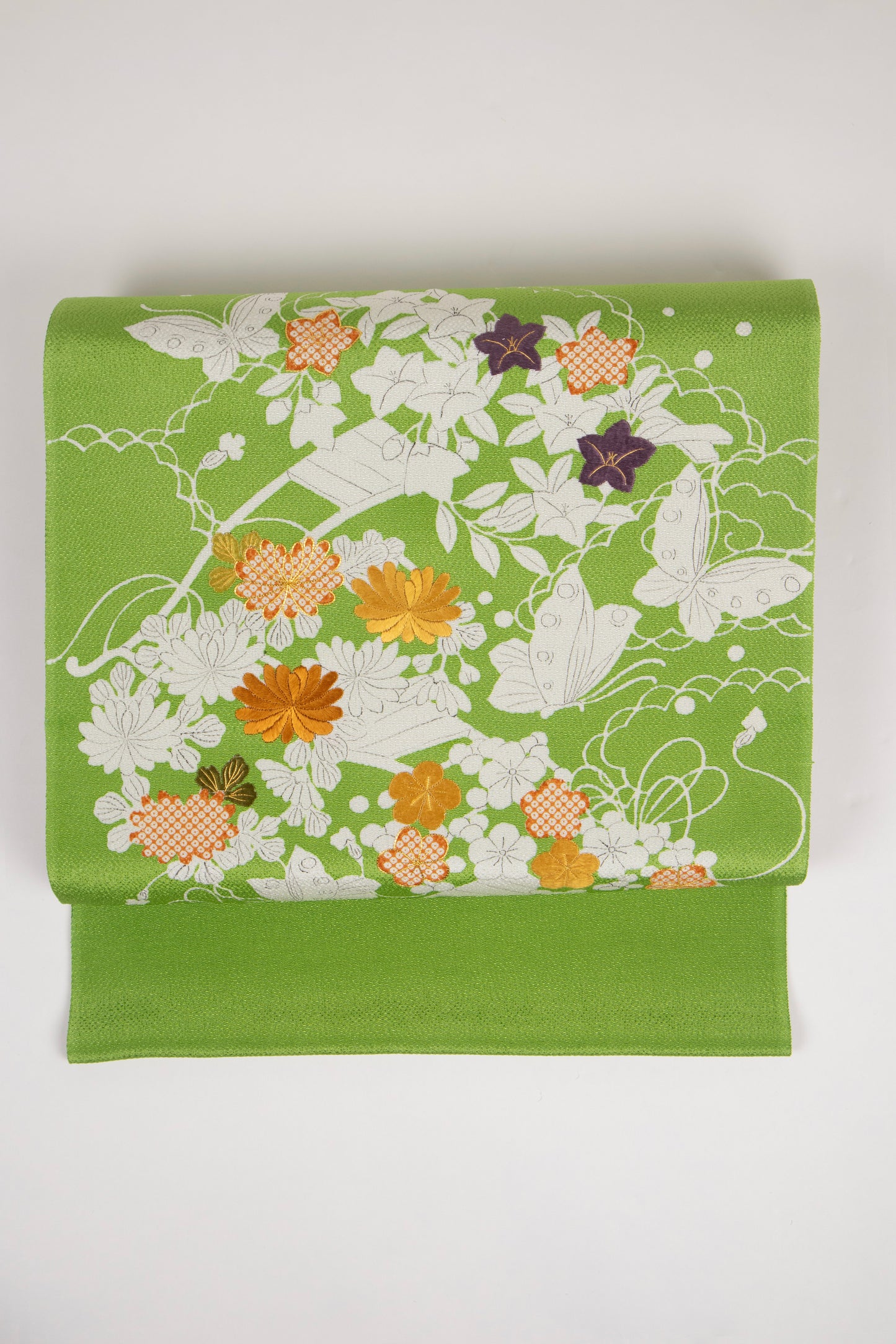 ぎをん齋藤の御所解帯 花車 緑地