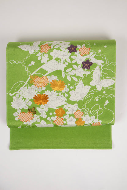 ぎをん齋藤の御所解帯 花車 緑地