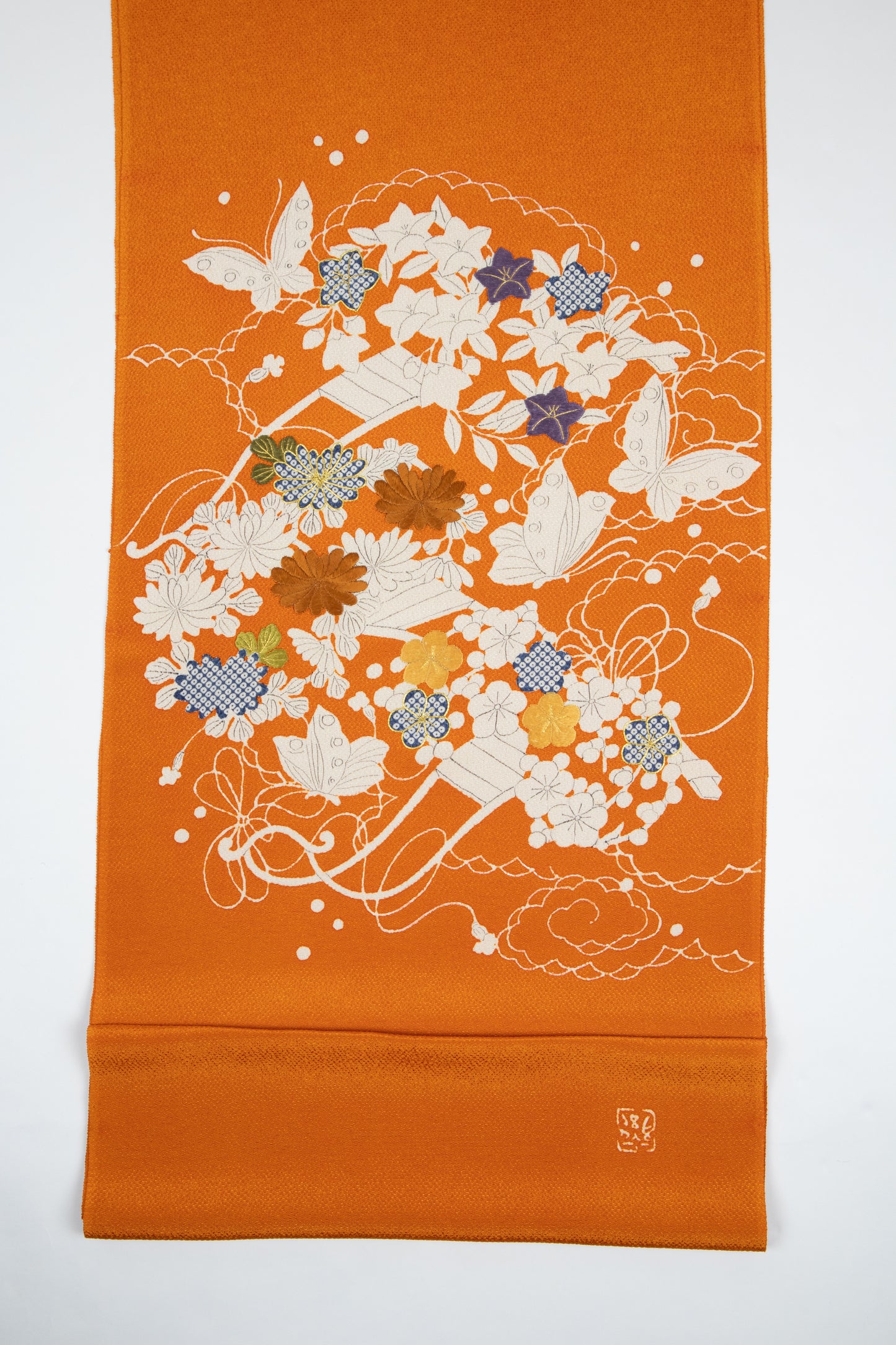  ぎをん齋藤の御所解帯 花車 朱地