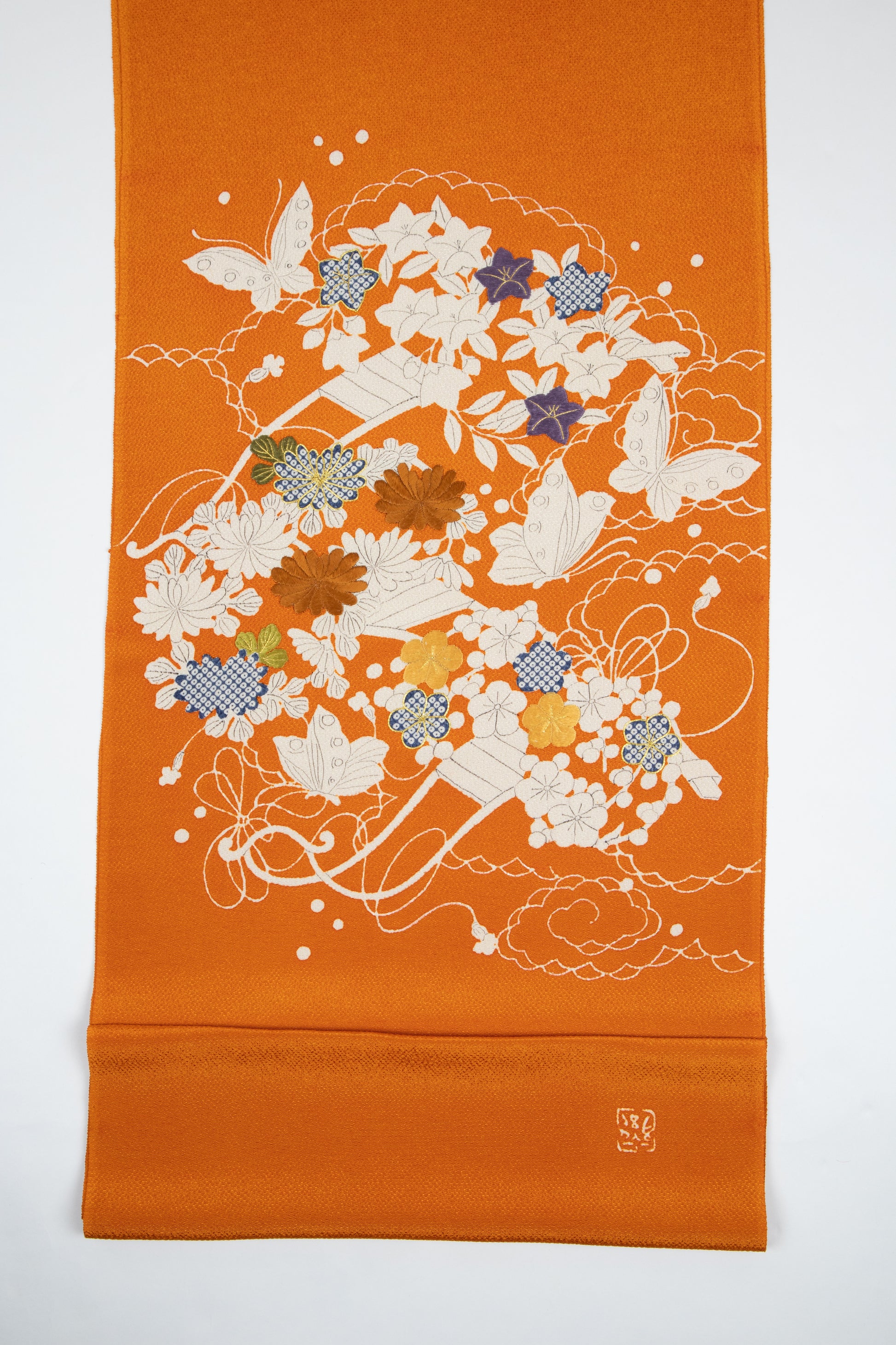  ぎをん齋藤の御所解帯 花車 朱地