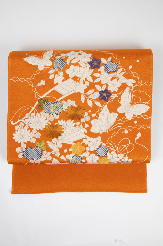  ぎをん齋藤の御所解帯 花車 朱地