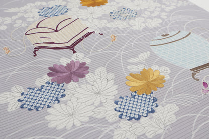 ぎをん齋藤の鼡色の駒絽夏御所解帯のお太鼓の柄の接写