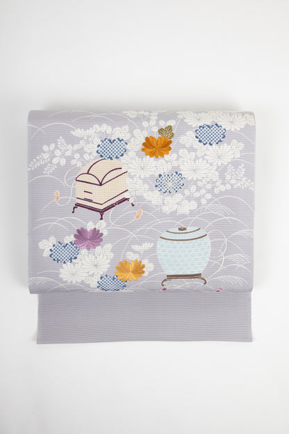 ぎをん齋藤の鼡色の駒絽夏御所解帯のお太鼓の写真