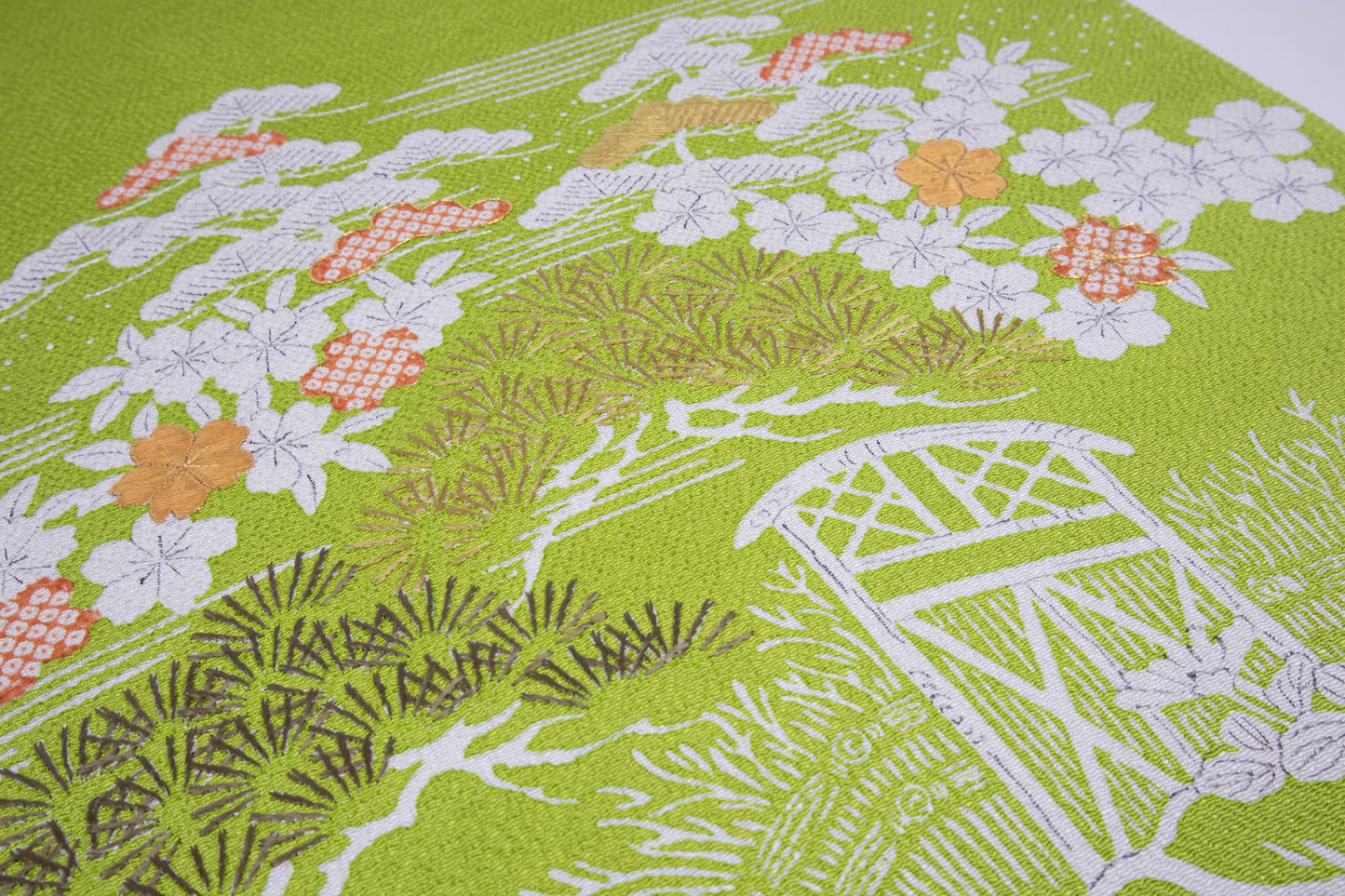 ぎをん齋藤の御所解帯 枝折戸 鶸地